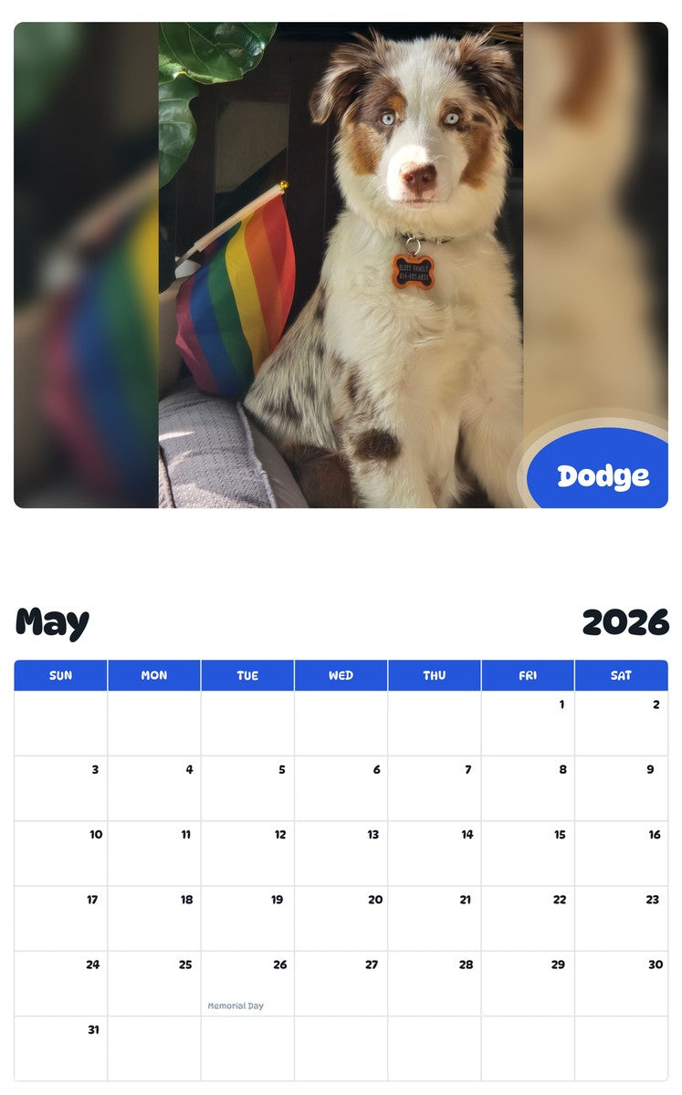 2026 - 2027 Dodge - Pawidols Pet Calendar