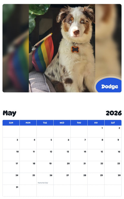 2026 - 2027 Dodge - Pawidols Pet Calendar