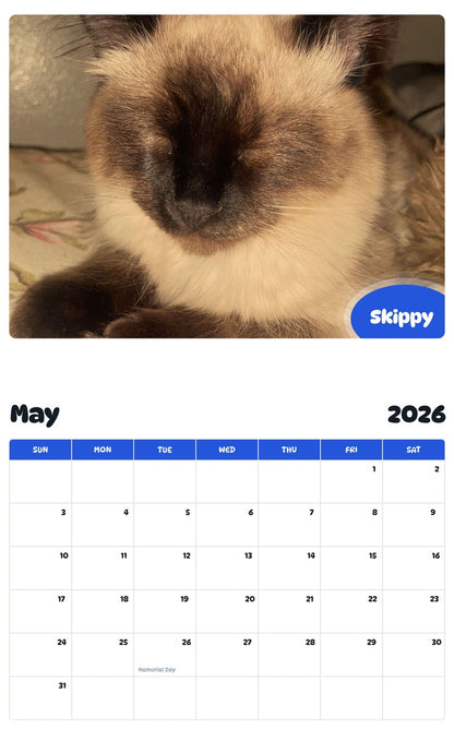 2026 - 2027 Skippy - Pawidols Pet Calendar