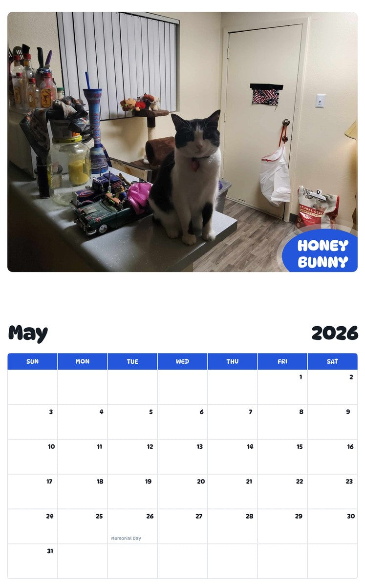 2026 - 2027 HONEY BUNNY - Pawidols Pet Calendar