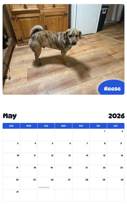 2026 - 2027 Reese - Pawidols Pet Calendar
