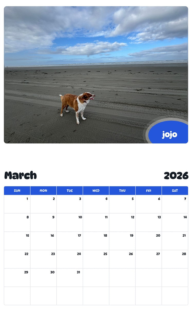 November 2025 - October 2026 jojo - Pawidols Pet Calendar