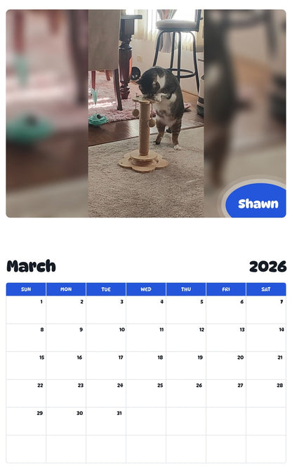 November 2025 - October 2026 Shawn - Pawidols Pet Calendar