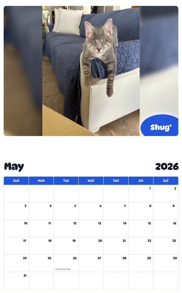 2026 - 2027 Shug’ - Pawidols Pet Calendar