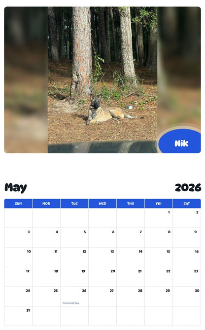 2026 - 2027 Nik - Pawidols Pet Calendar