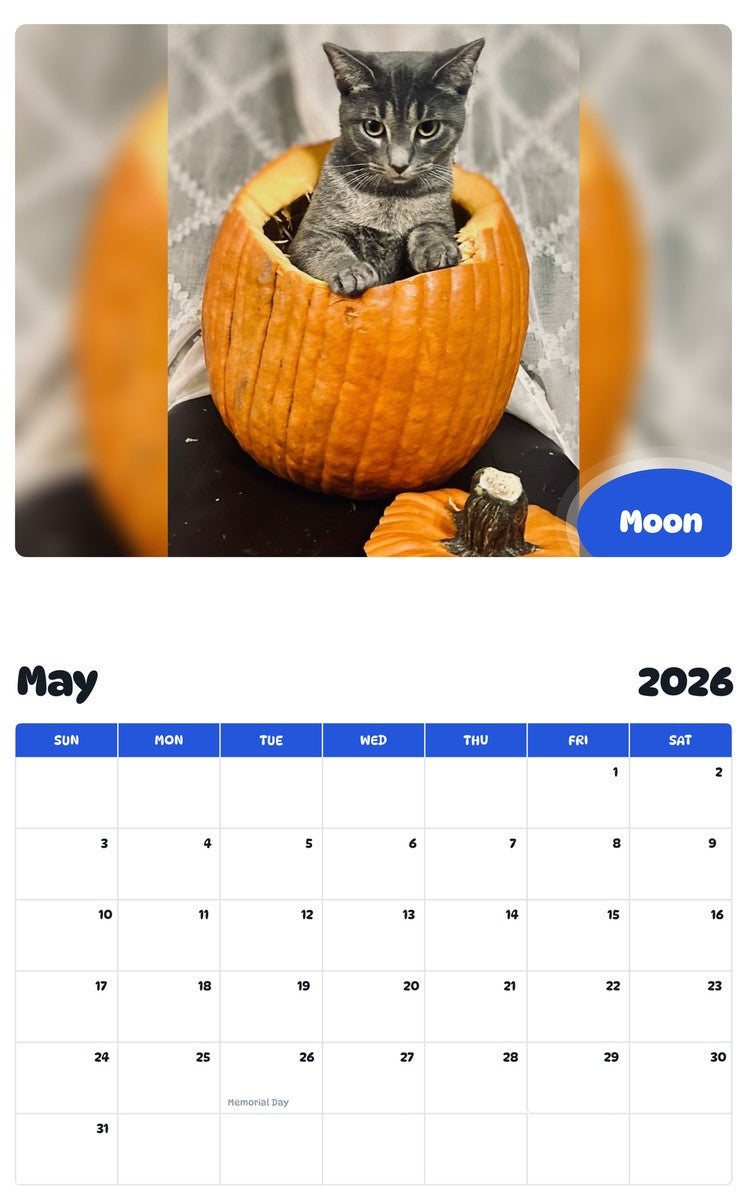 2026 - 2027 Moon - Pawidols Pet Calendar