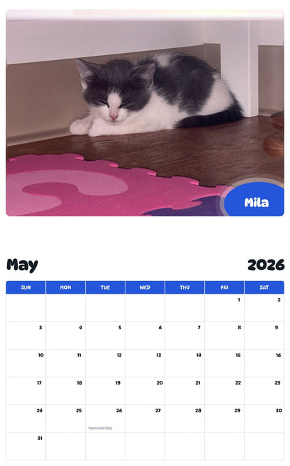 2026 - 2027 Mila - Pawidols Pet Calendar
