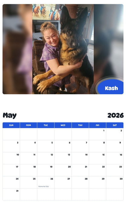 2026 - 2027 Kash - Pawidols Pet Calendar
