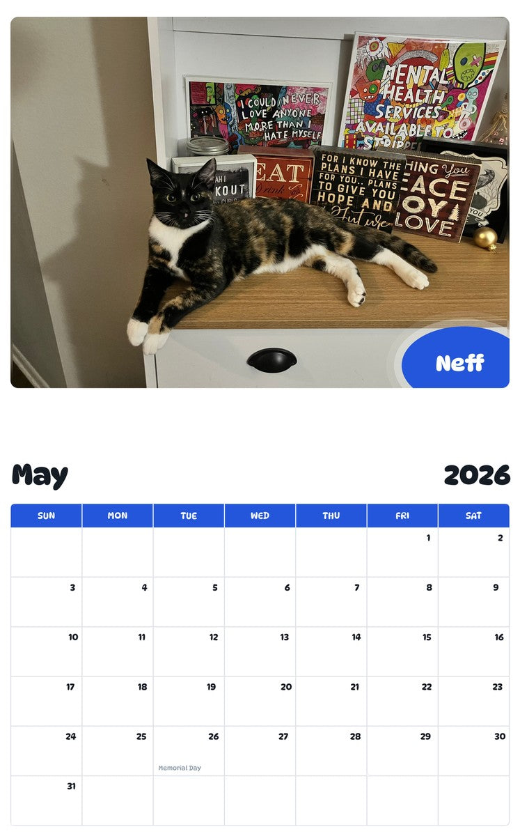 2026 - 2027 Neff - Pawidols Pet Calendar