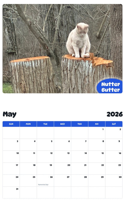 2026 - 2027 Nutter Butter - Pawidols Pet Calendar