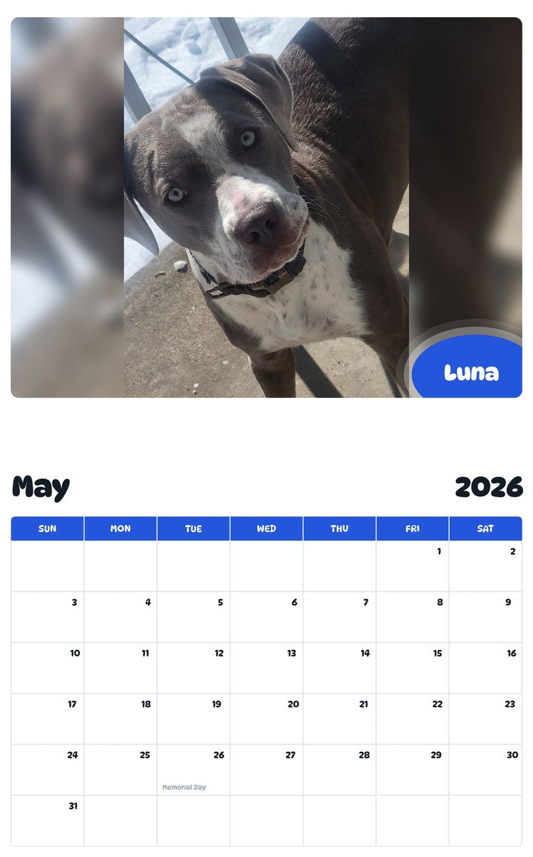 2026 - 2027 Luna - Pawidols Pet Calendar