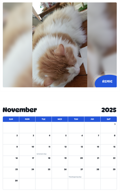 July 2025 - June 2026 Remie - Pawidols Pet Calendar