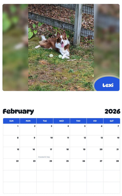 October 2025 - September 2026 Lexi - Pawidols Pet Calendar