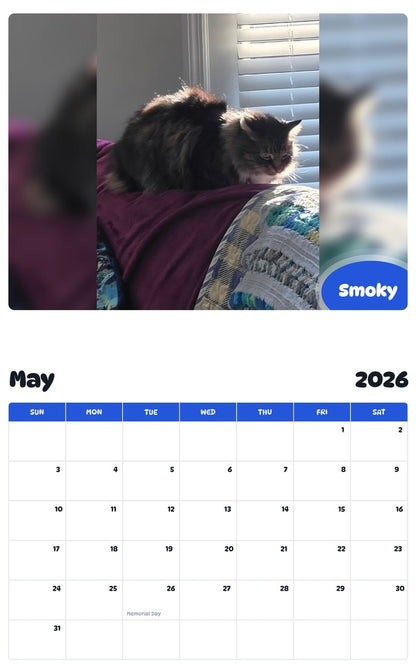 2026 - 2027 Smoky - Pawidols Pet Calendar