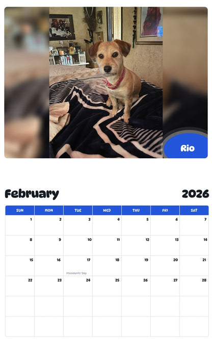 October 2025 - September 2026 Rio - Pawidols Pet Calendar