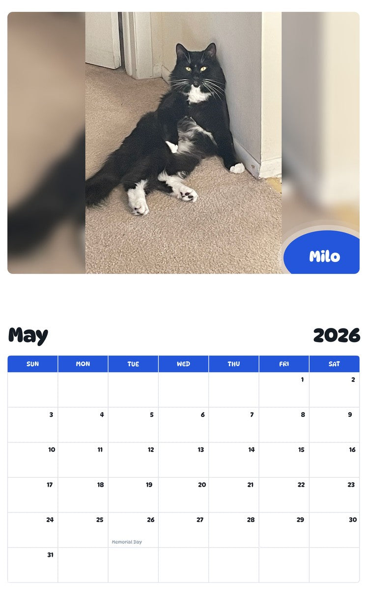 2026 - 2027 Milo - Pawidols Pet Calendar