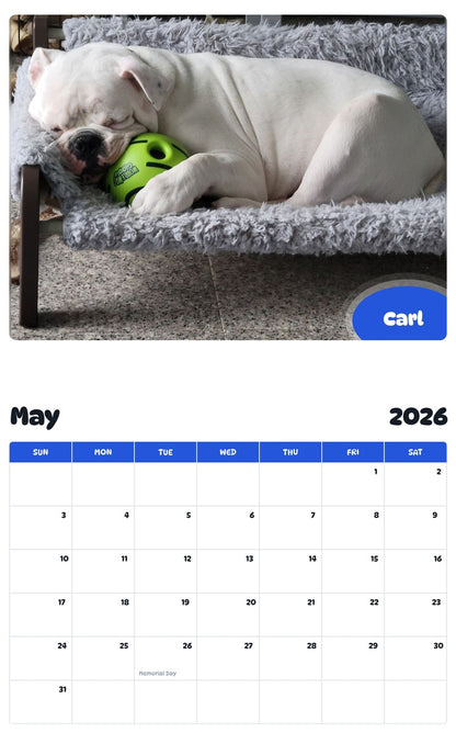 2026 - 2027 Carl - Pawidols Pet Calendar