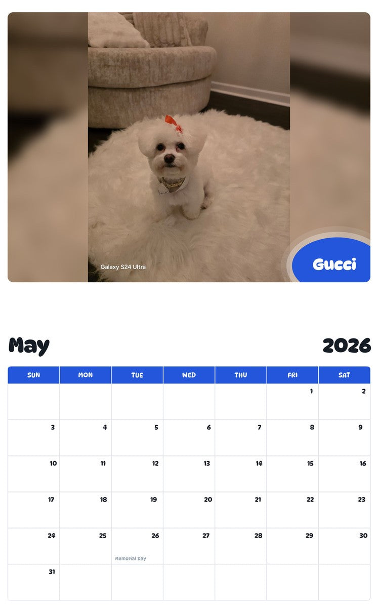 2026 - 2027 Gucci - Pawidols Pet Calendar
