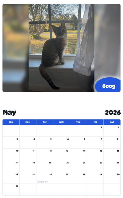 2026 - 2027 Boog - Pawidols Pet Calendar
