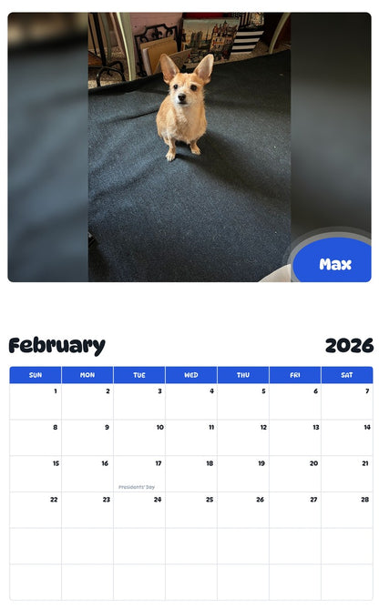October 2025 - September 2026 Max - Pawidols Pet Calendar