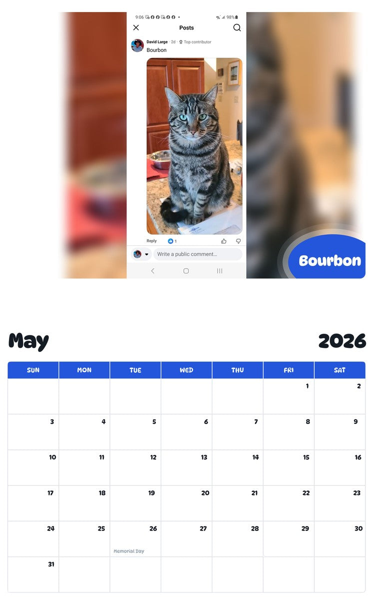 2026 - 2027 Bourbon - Pawidols Pet Calendar