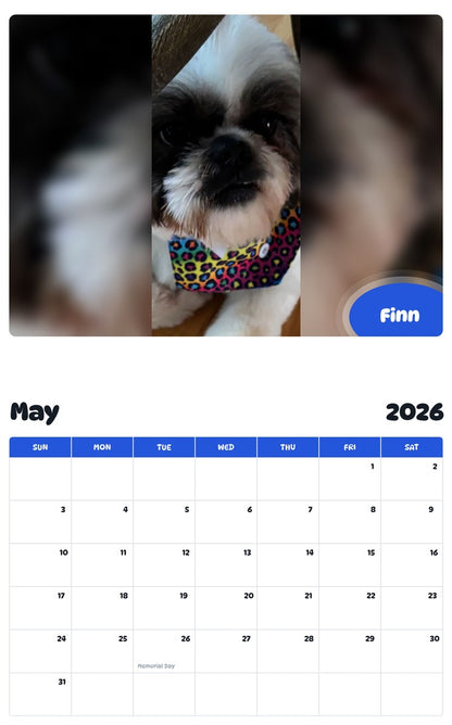 2026 - 2027 Finn - Pawidols Pet Calendar