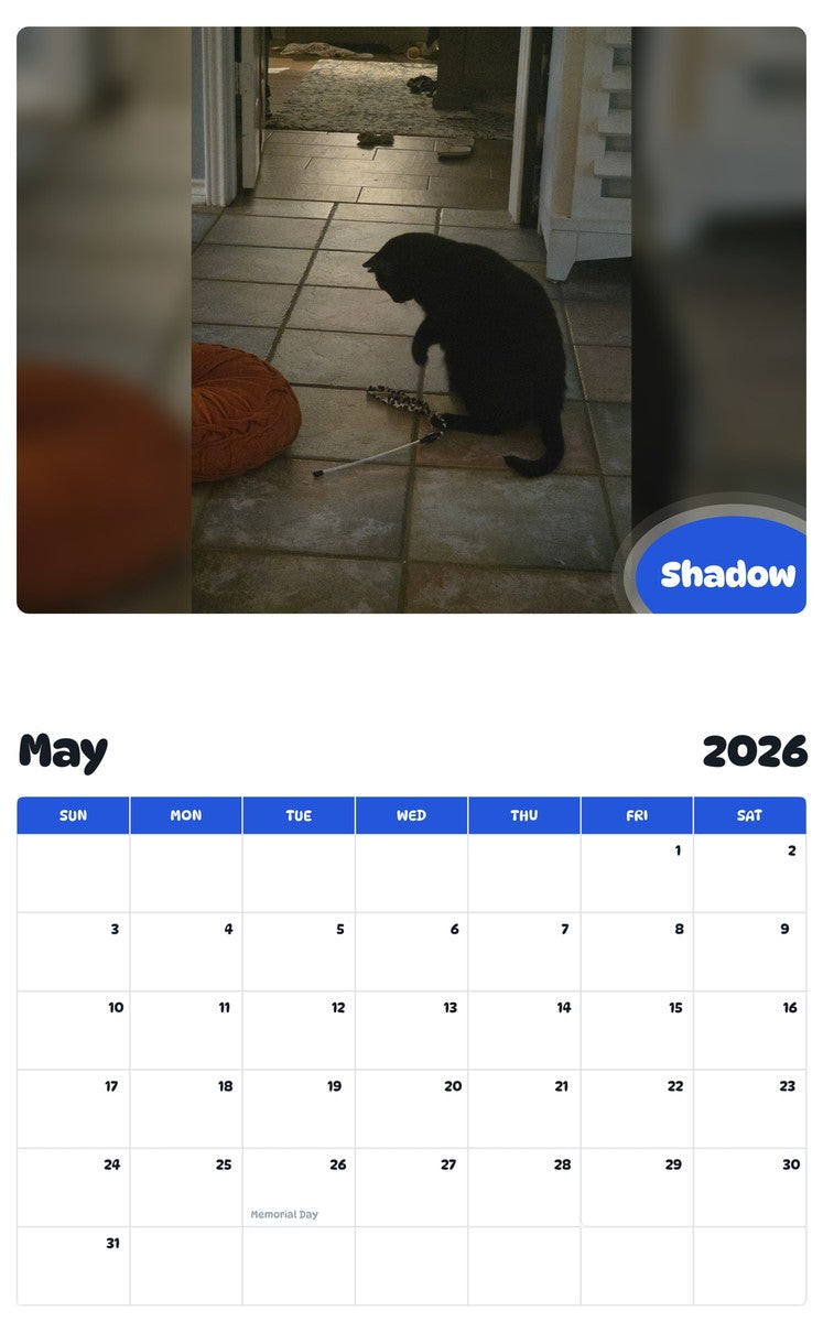 2026 - 2027 Shadow - Pawidols Pet Calendar