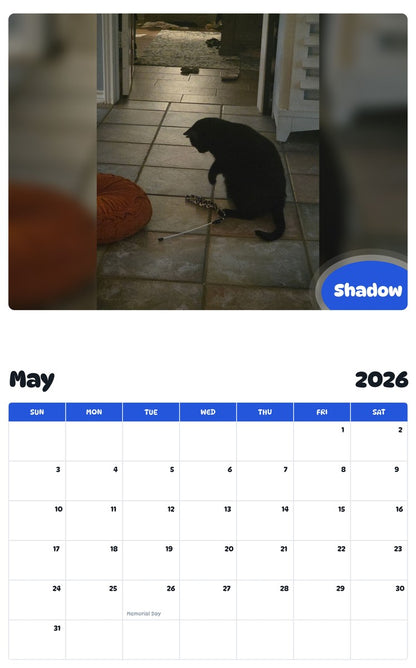 2026 - 2027 Shadow - Pawidols Pet Calendar