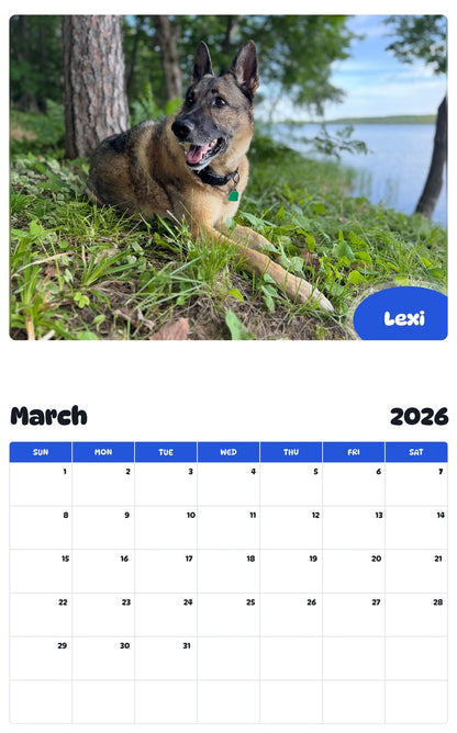 November 2025 - October 2026 Lexi - Pawidols Pet Calendar