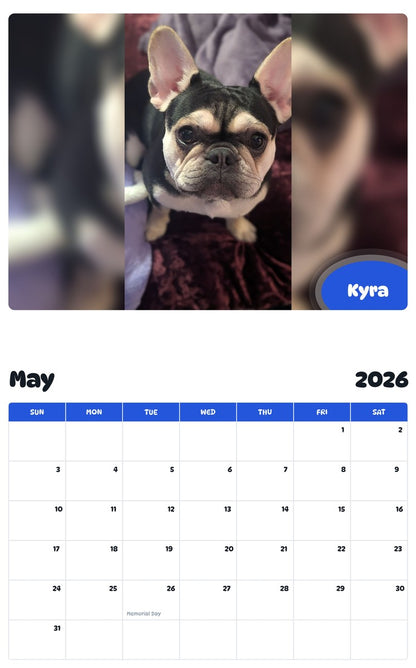 2026 - 2027 Kyra - Pawidols Pet Calendar