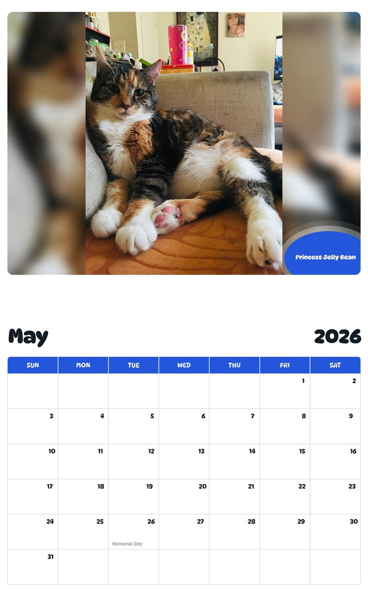 2026 - 2027 Princess Jelly Bean - Pawidols Pet Calendar