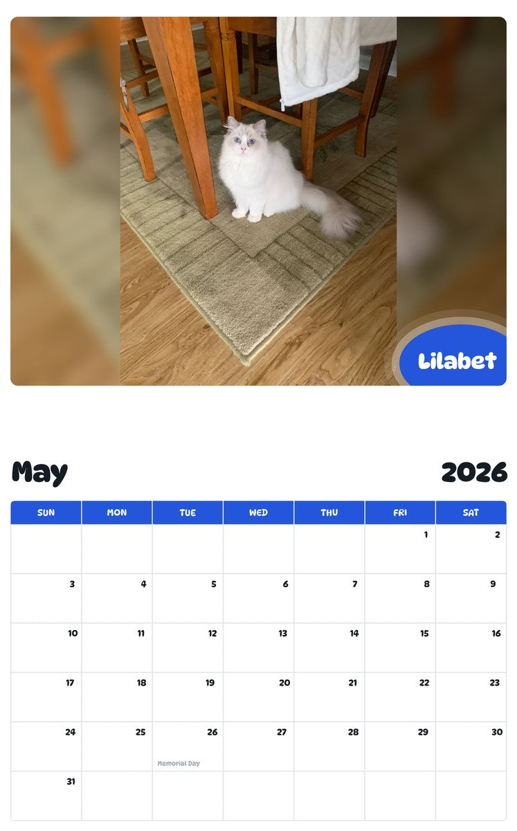 2026 - 2027 Lilabet - Pawidols Pet Calendar