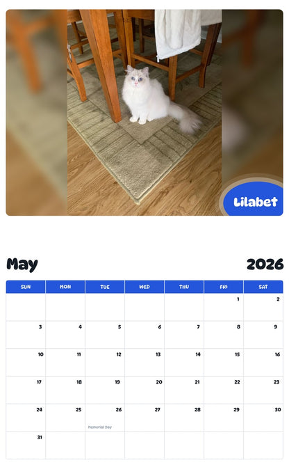 2026 - 2027 Lilabet - Pawidols Pet Calendar
