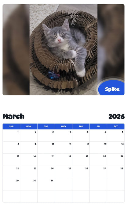 November 2025 - October 2026 Spike - Pawidols Pet Calendar