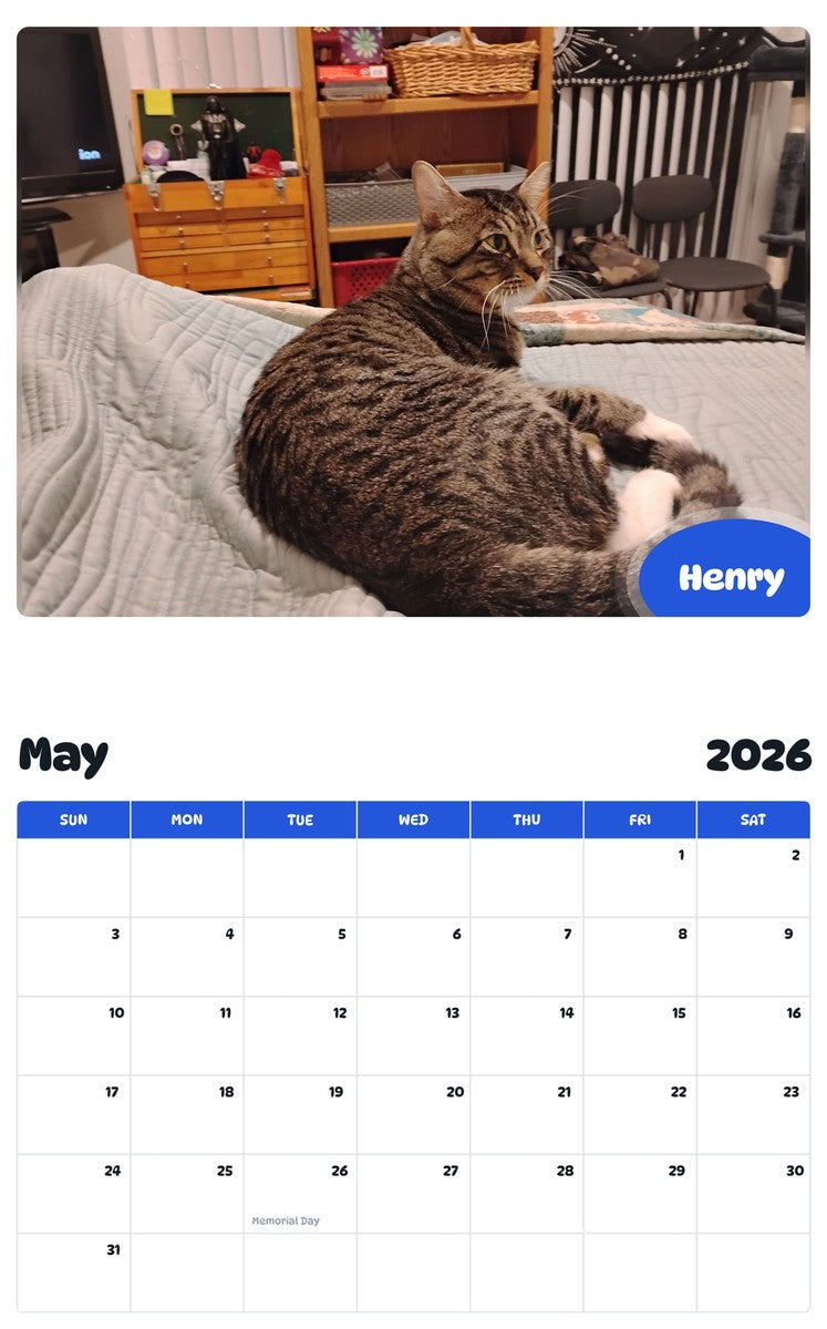 2026 - 2027 Henry - Pawidols Pet Calendar