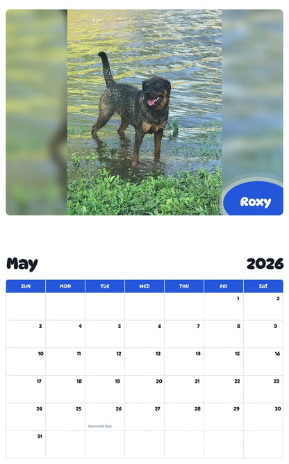 2026 - 2027 Roxy - Pawidols Pet Calendar