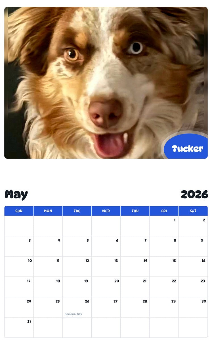 2026 - 2027 Tucker - Pawidols Pet Calendar