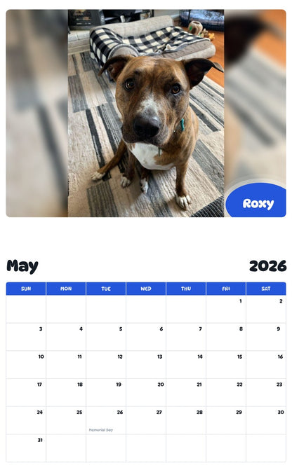 2026 - 2027 Roxy - Pawidols Pet Calendar