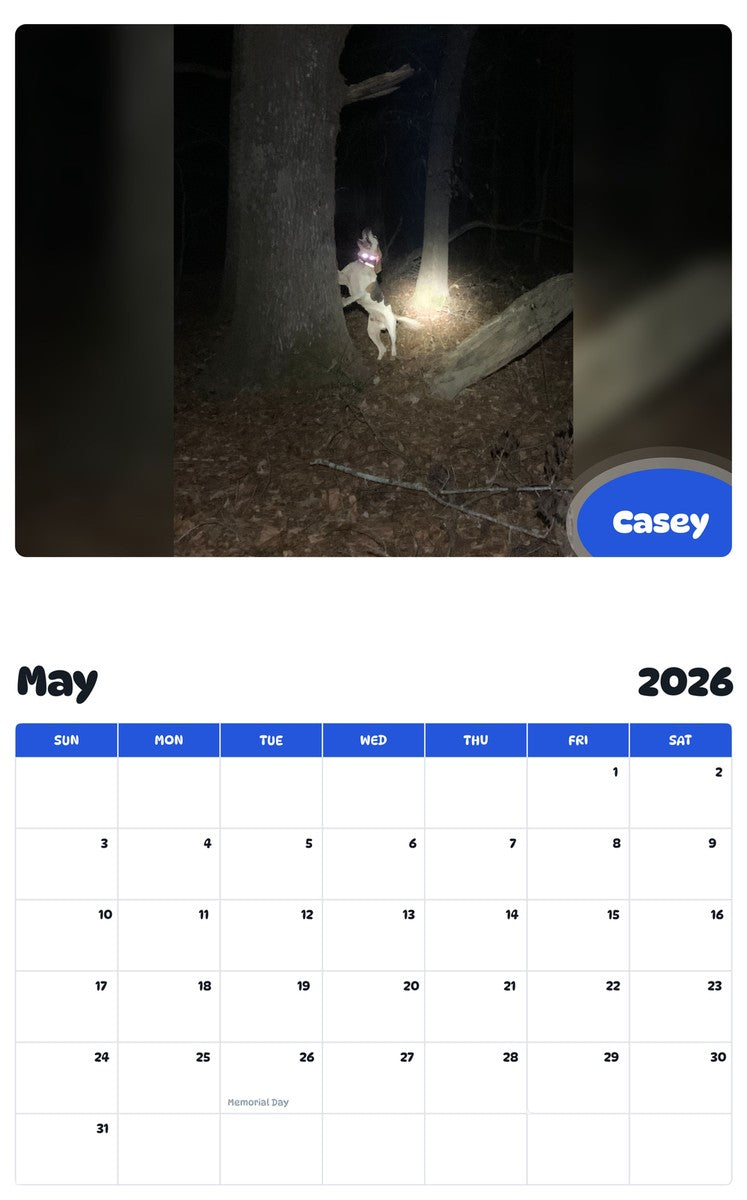 2026 - 2027 Casey - Pawidols Pet Calendar