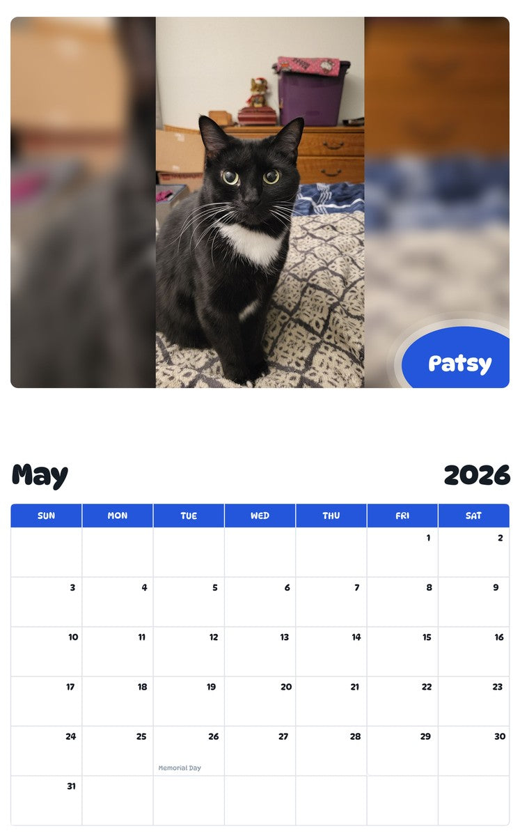 2026 - 2027 Patsy - Pawidols Pet Calendar