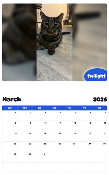 November 2025 - October 2026 Twilight - Pawidols Pet Calendar