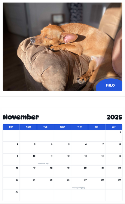 July 2025 - June 2026 Milo - Pawidols Pet Calendar