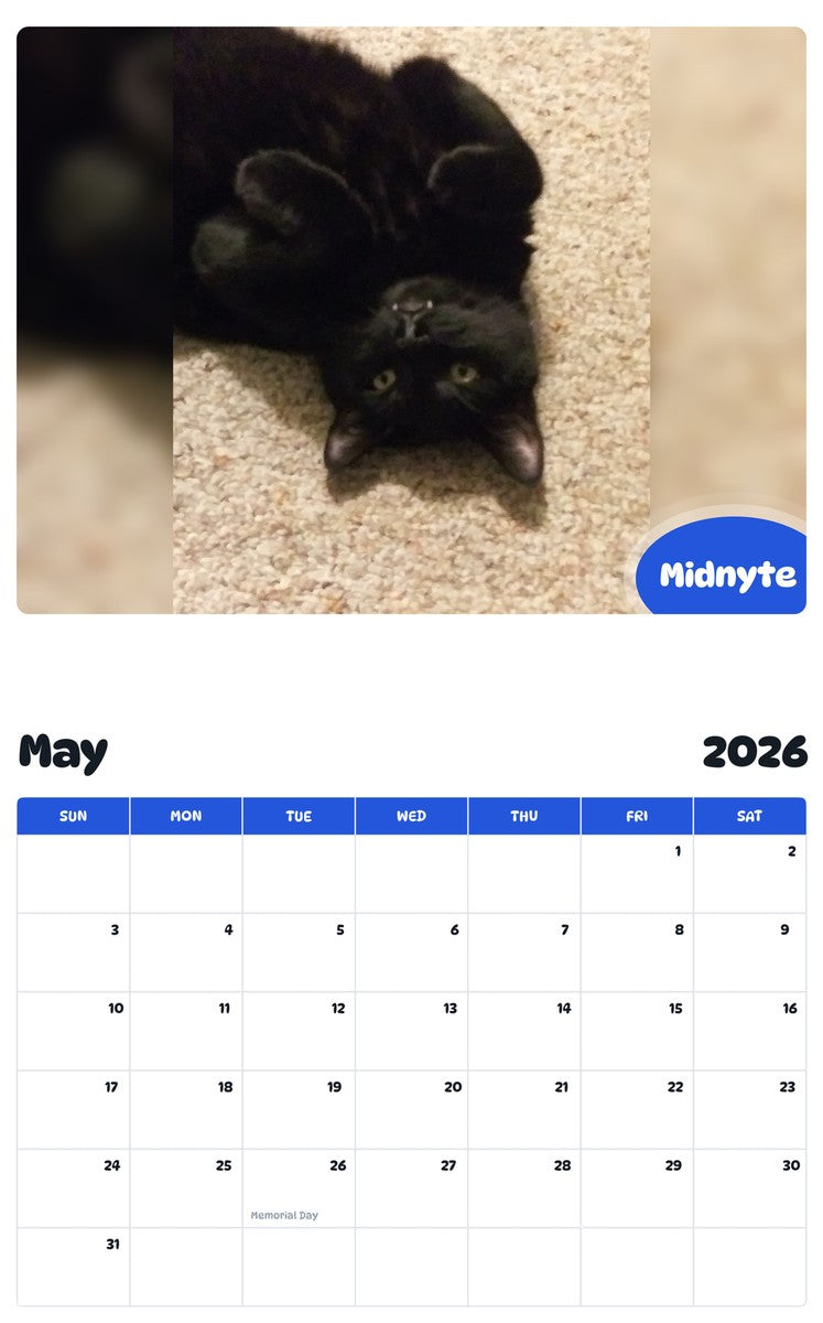 2026 - 2027 Midnyte - Pawidols Pet Calendar