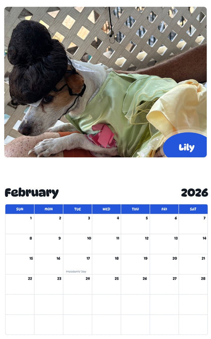 October 2025 - September 2026 Lily - Pawidols Pet Calendar