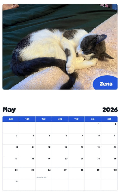2026 - 2027 Zena - Pawidols Pet Calendar