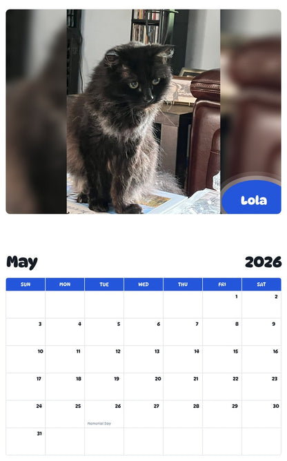 2026 - 2027 Lola - Pawidols Pet Calendar