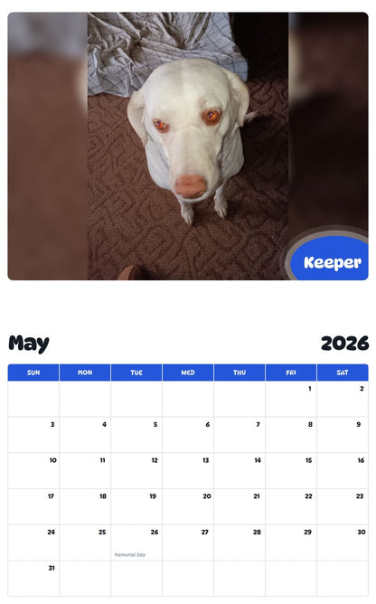 2026 - 2027 Keeper - Pawidols Pet Calendar