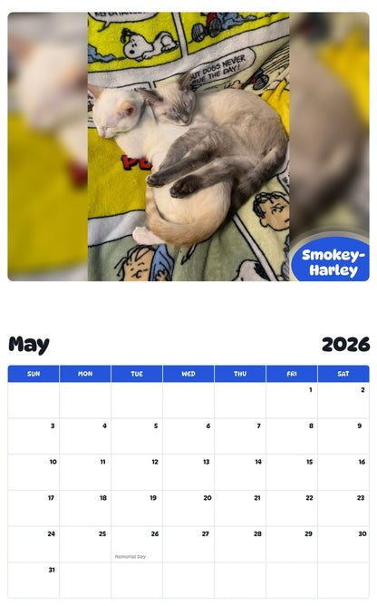 2026 - 2027 Smokey-Harley - Pawidols Pet Calendar