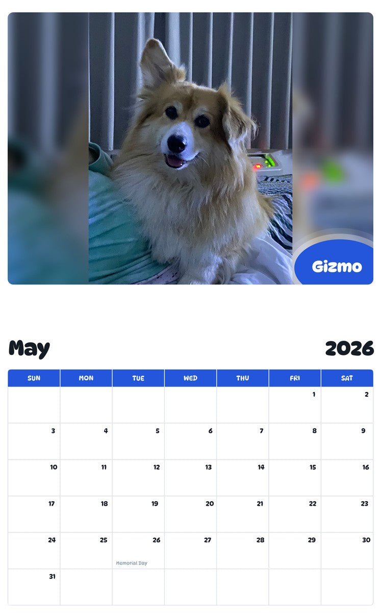 2026 - 2027 Gizmo - Pawidols Pet Calendar