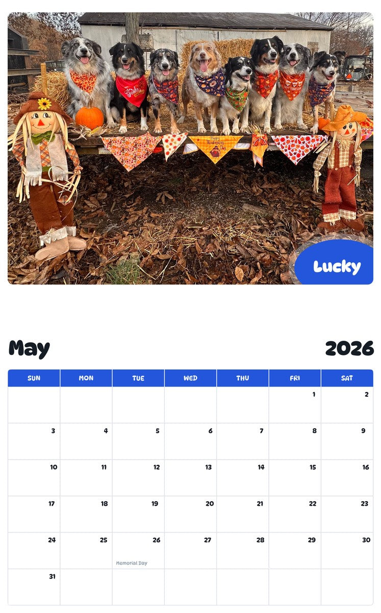 2026 - 2027 Lucky - Pawidols Pet Calendar